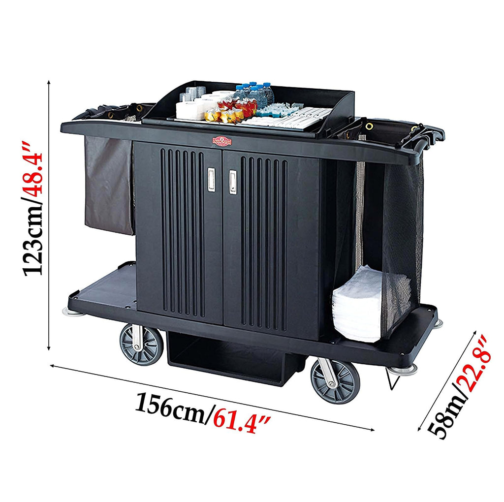 Large Heavy-Duty Rolling Laundry Cart with 8-Inch Wheels