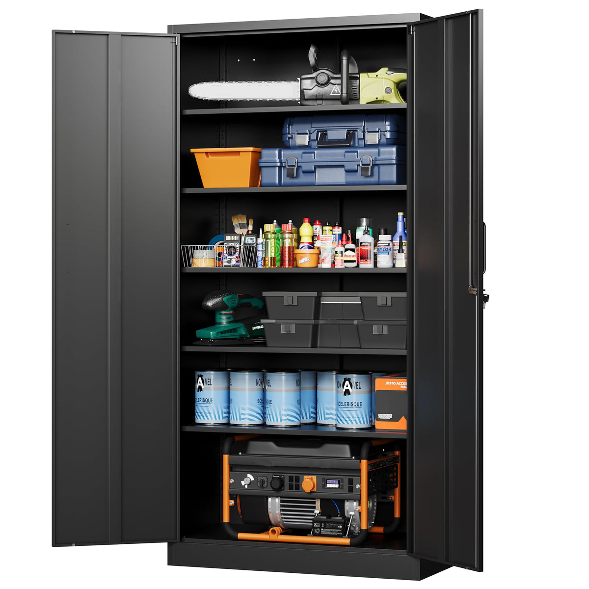 Letaya Metal Storage Cabinet with Doors & Shelves