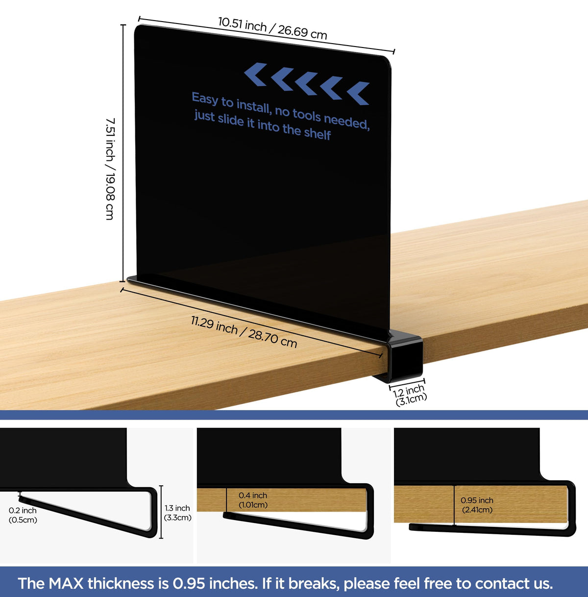 HBlife Shelf Dividers (2/4/6/8/10/12PCS), Style 1