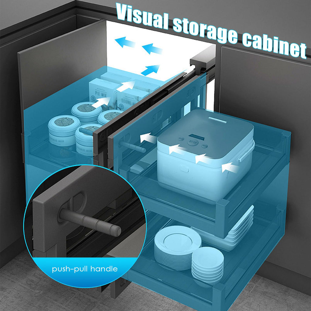 Adjustable Kitchen Cabinet Organizer with 4 Removable Baskets