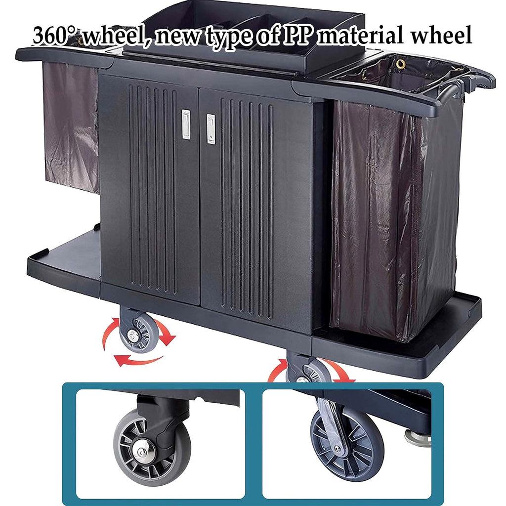 Large Heavy-Duty Rolling Laundry Cart with 8-Inch Wheels