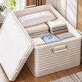 Large Stackable Storage Tote with Lid & Built-In Wheels