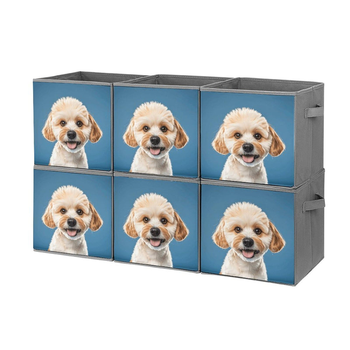 QWNMD Dog Paw Foldable Cube Storage Bins, 6-Pack