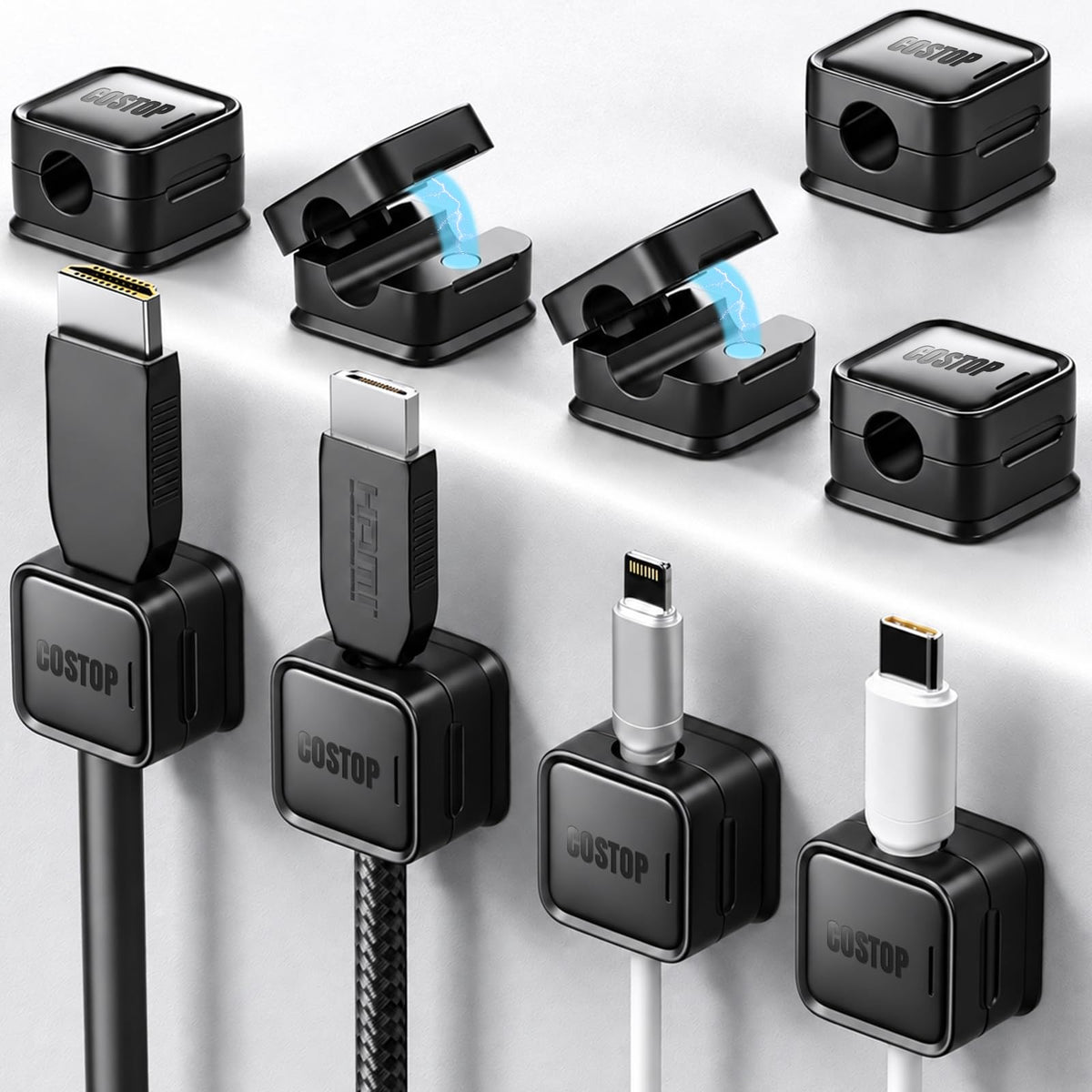 Magnetic Adhesive Cord Organizer for Home & Office