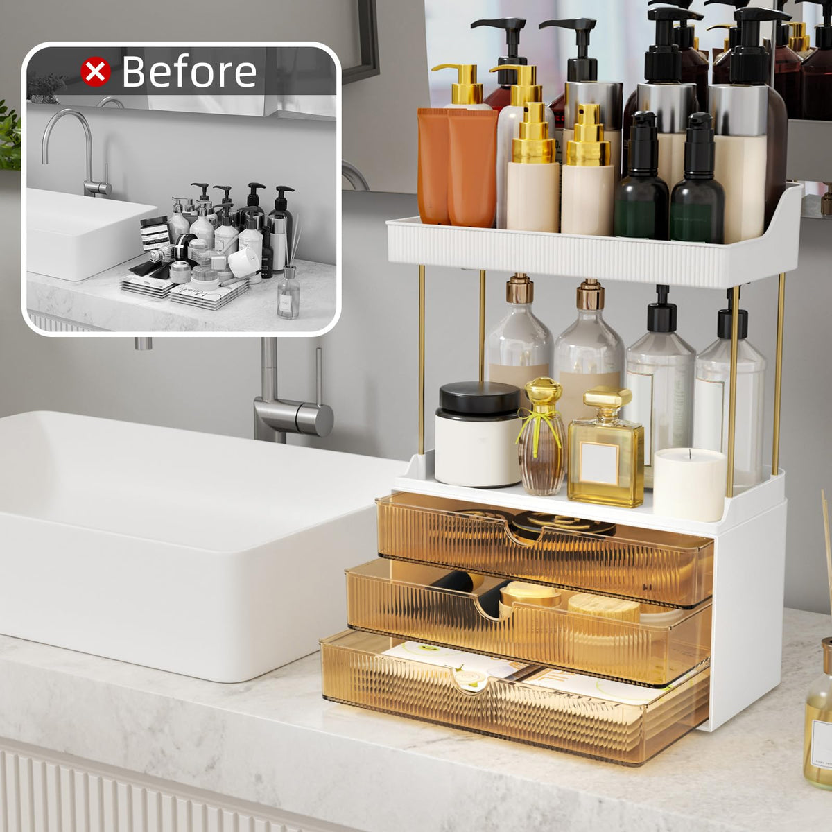 Versatile Makeup, Perfume & Bathroom Counter Organizer