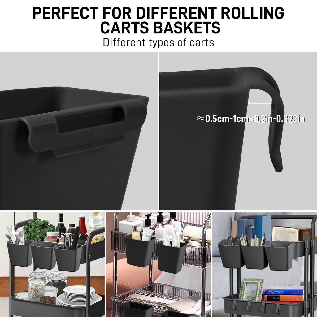 5-Pack Hanging Cup Holders for Rolling Utility Carts