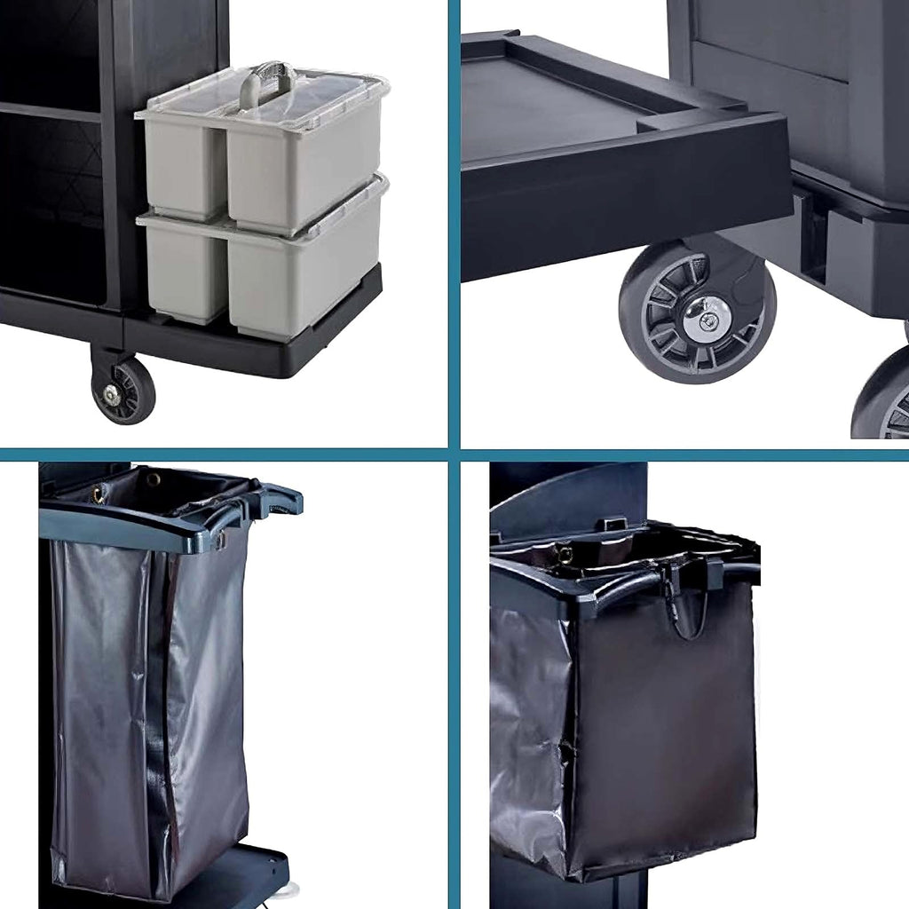 Large Heavy-Duty Rolling Laundry Cart with 8-Inch Wheels