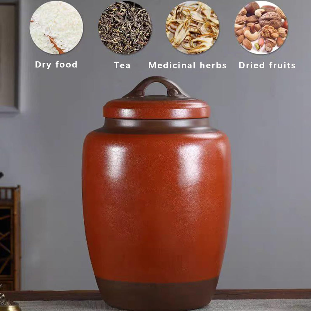 Ceramic Rice Storage Container with Lid for Kitchen