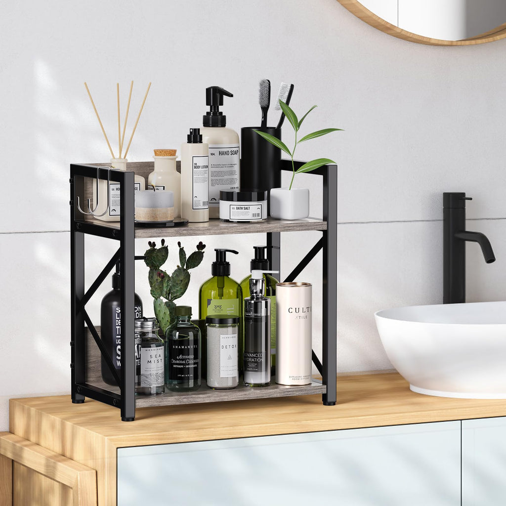 RUILALIFE 2-Tier Countertop Spice & Coffee Bar Organizer