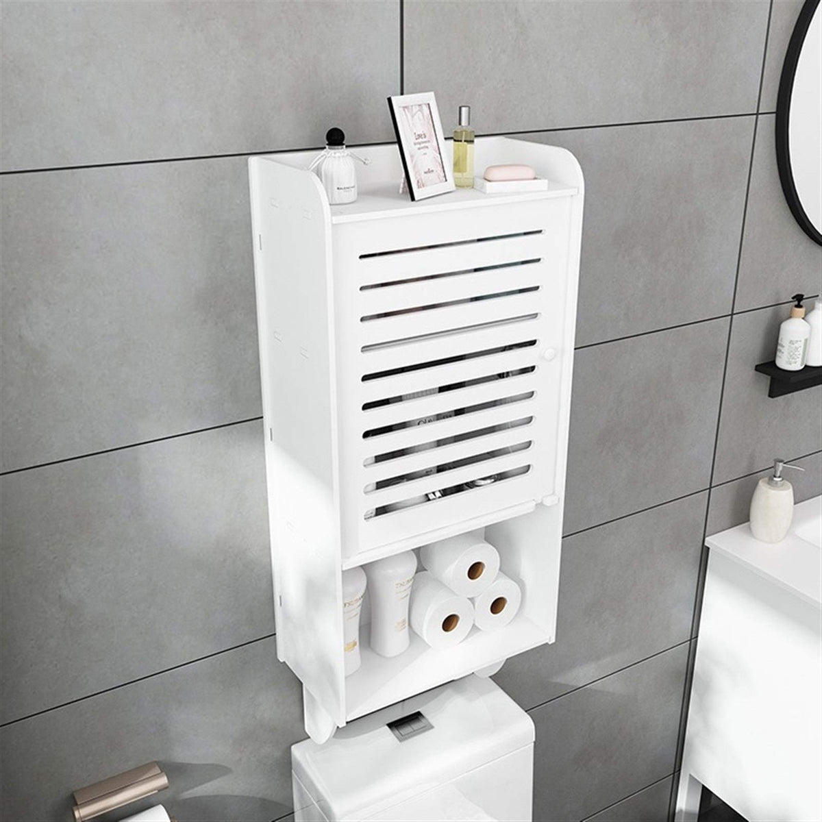 Waterproof Wall-Mounted Over-Toilet Bathroom Storage Cabinet
