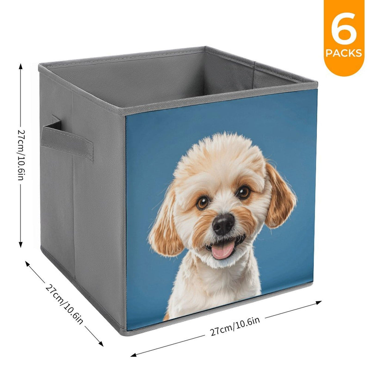QWNMD Dog Paw Foldable Cube Storage Bins, 6-Pack