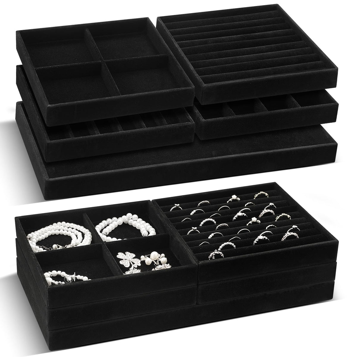 Cinnvoice Stackable Jewelry Organizer Tray for Drawer