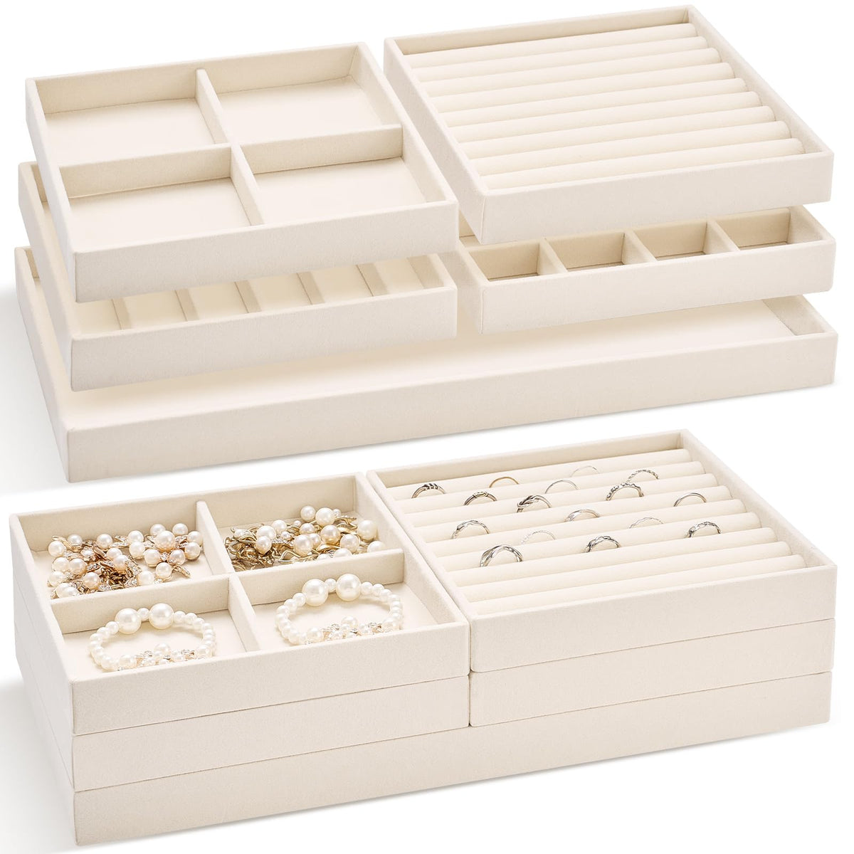 Cinnvoice Stackable Jewelry Organizer Tray for Drawer