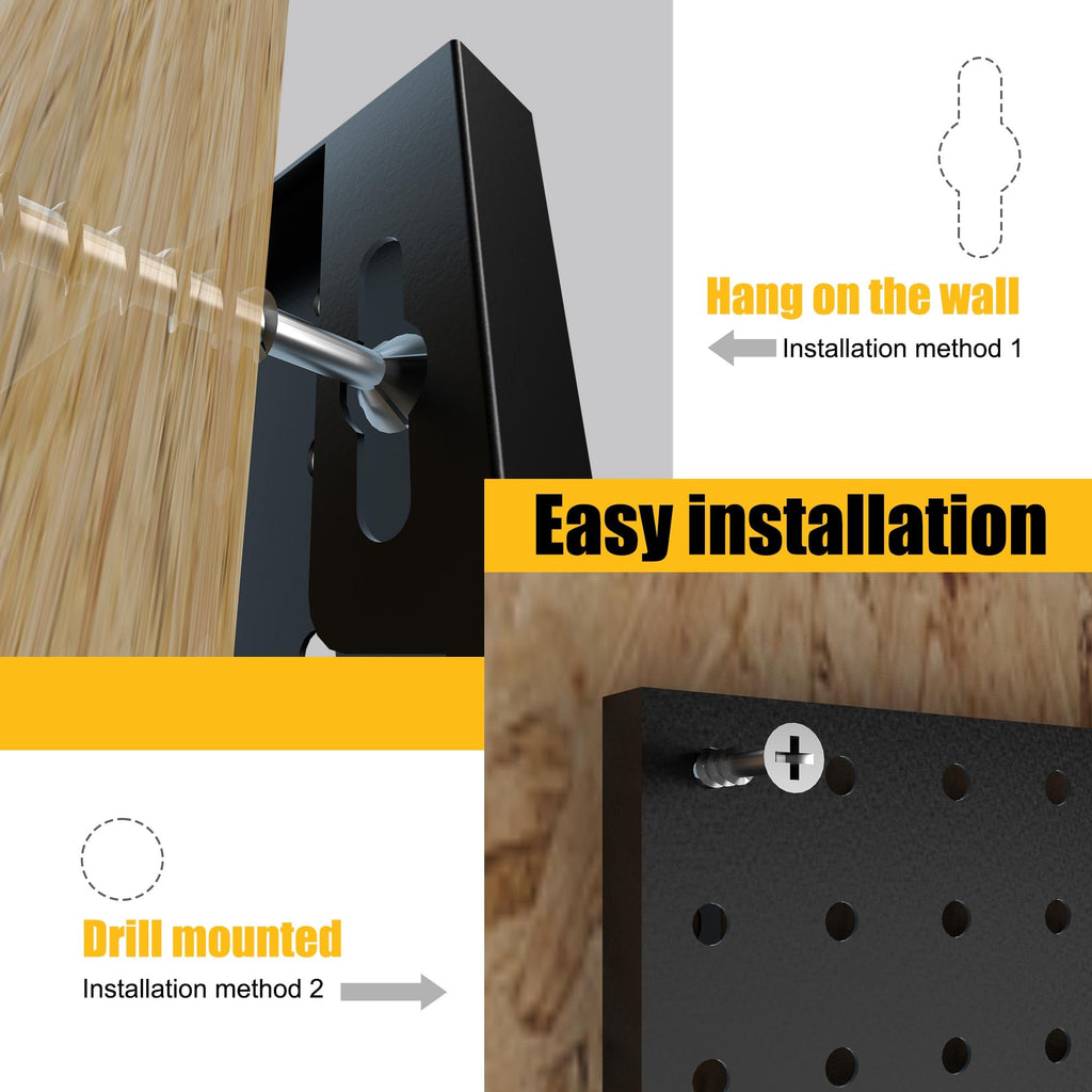 Spampur Metal Pegboard Wall Organizer with 50 Hooks