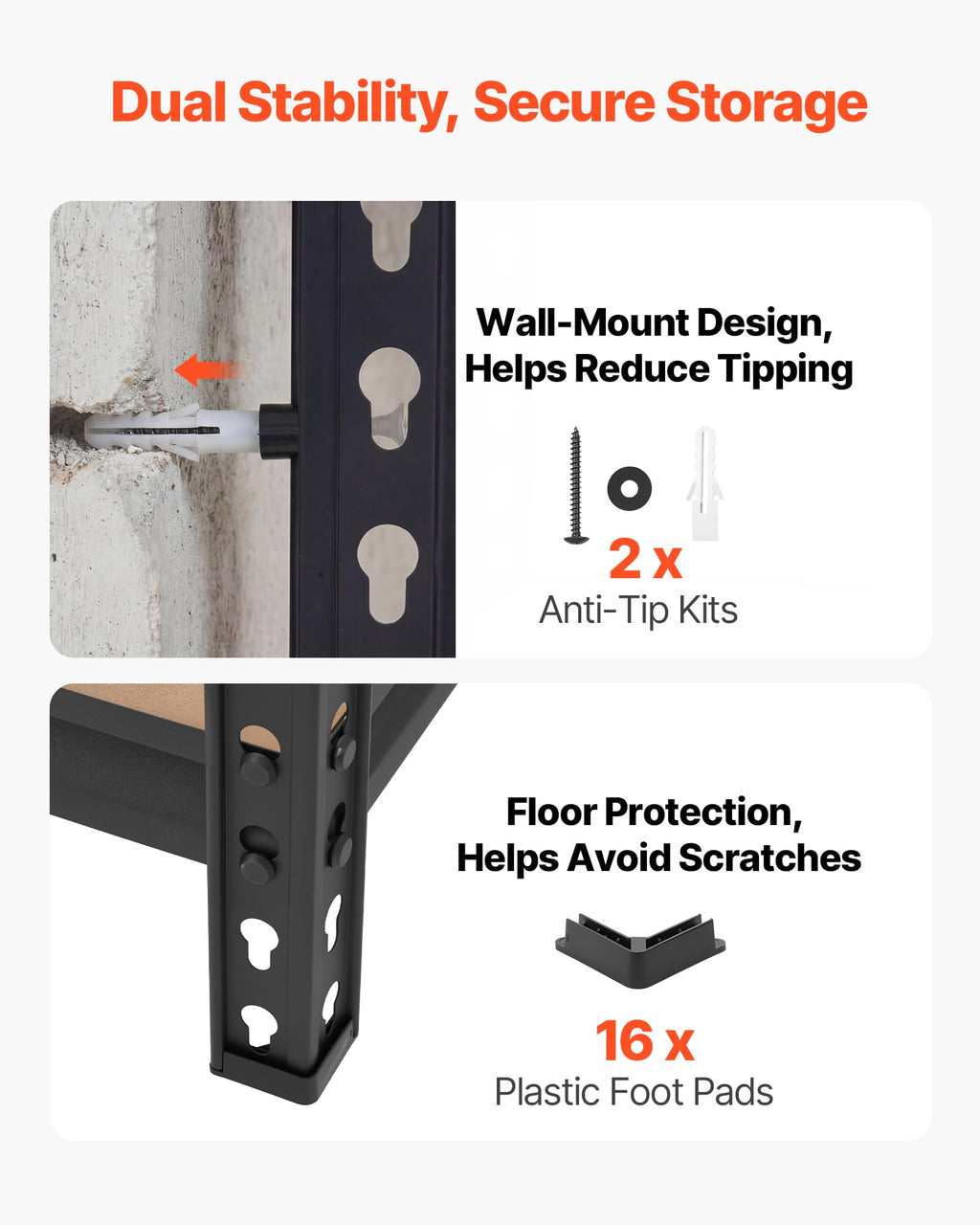 VEVOR Heavy-Duty Storage Shelves for Garage & Utility