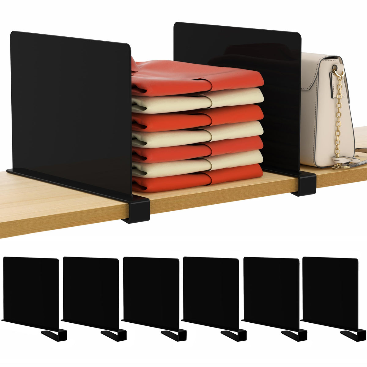 HBlife Shelf Dividers (2/4/6/8/10/12PCS), Style 1