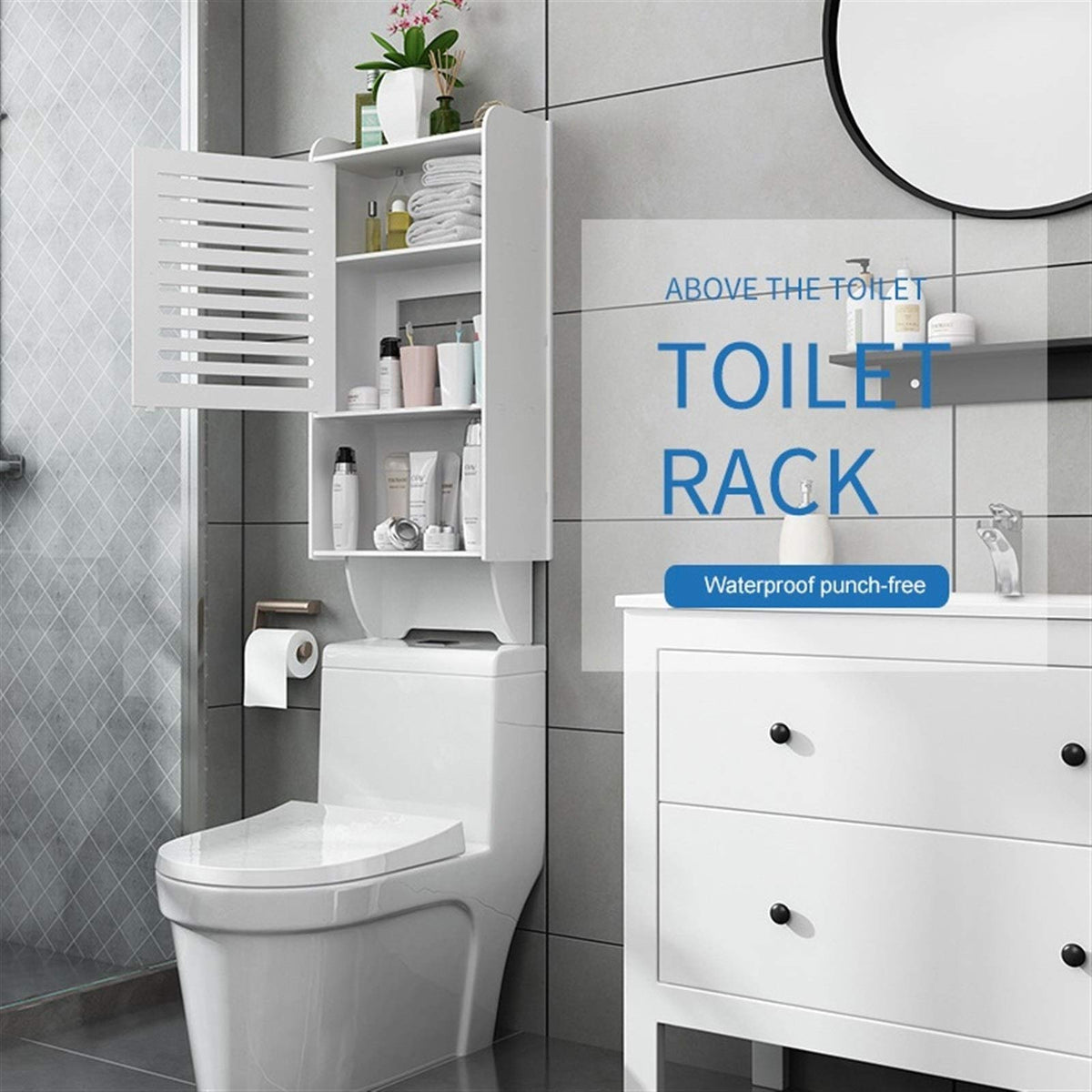Waterproof Wall-Mounted Over-Toilet Bathroom Storage Cabinet
