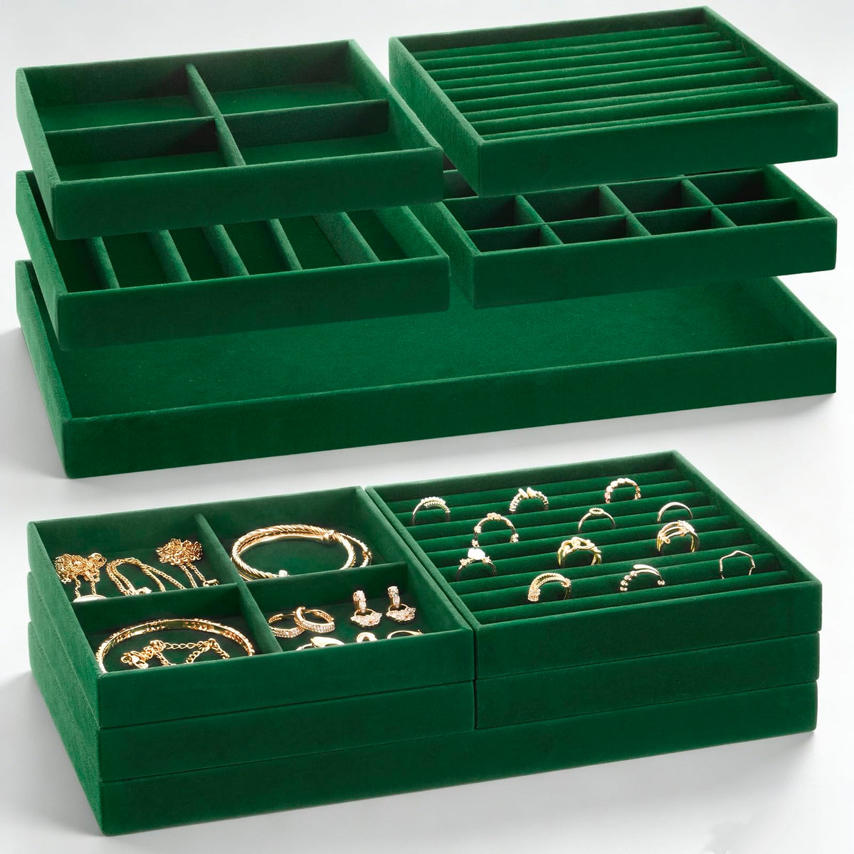 Cinnvoice Stackable Jewelry Organizer Tray for Drawer