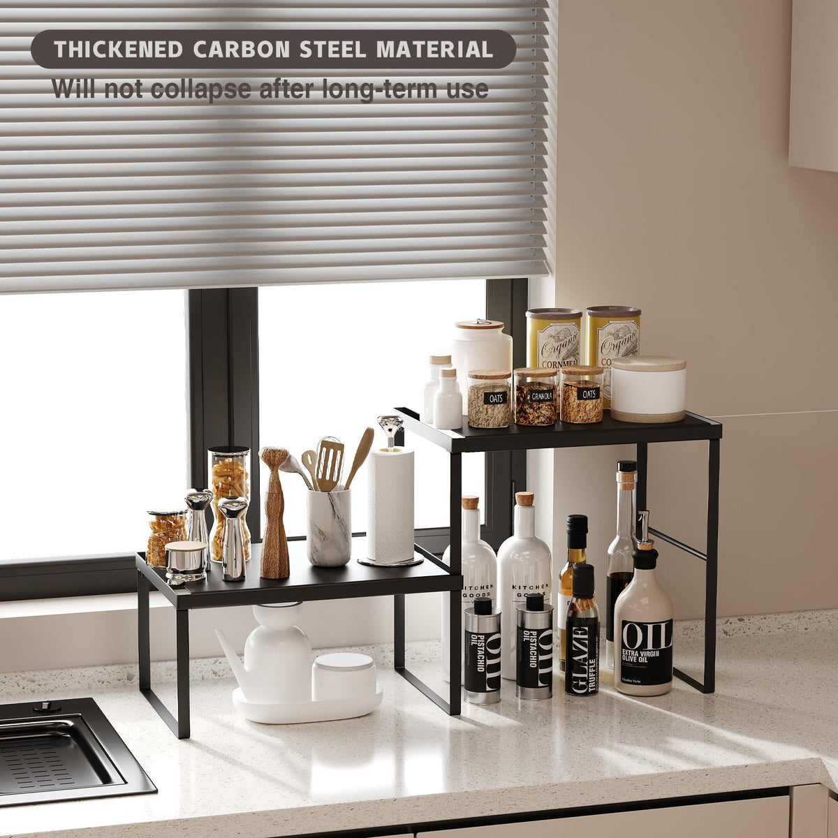 Magheo Stackable Kitchen Cabinet & Countertop Shelf Organizer