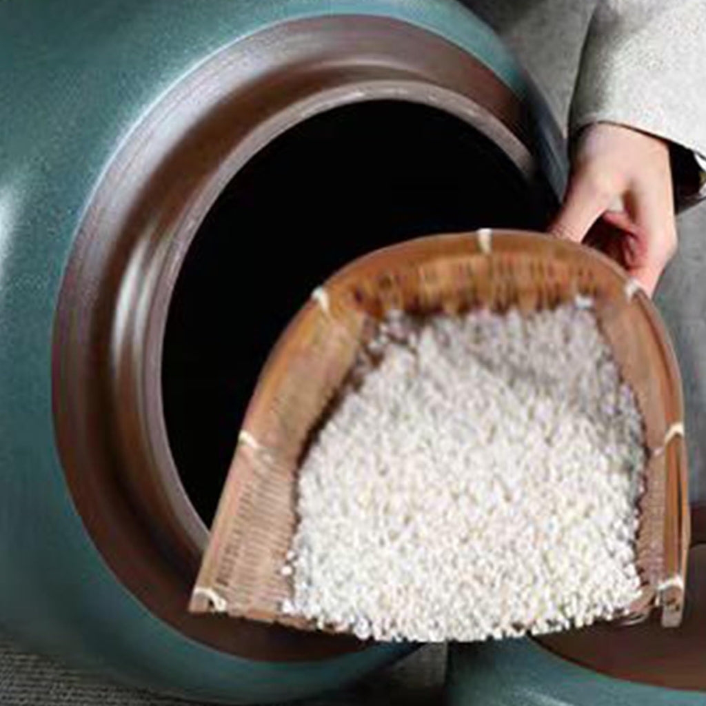 Ceramic Rice Storage Container with Lid for Kitchen