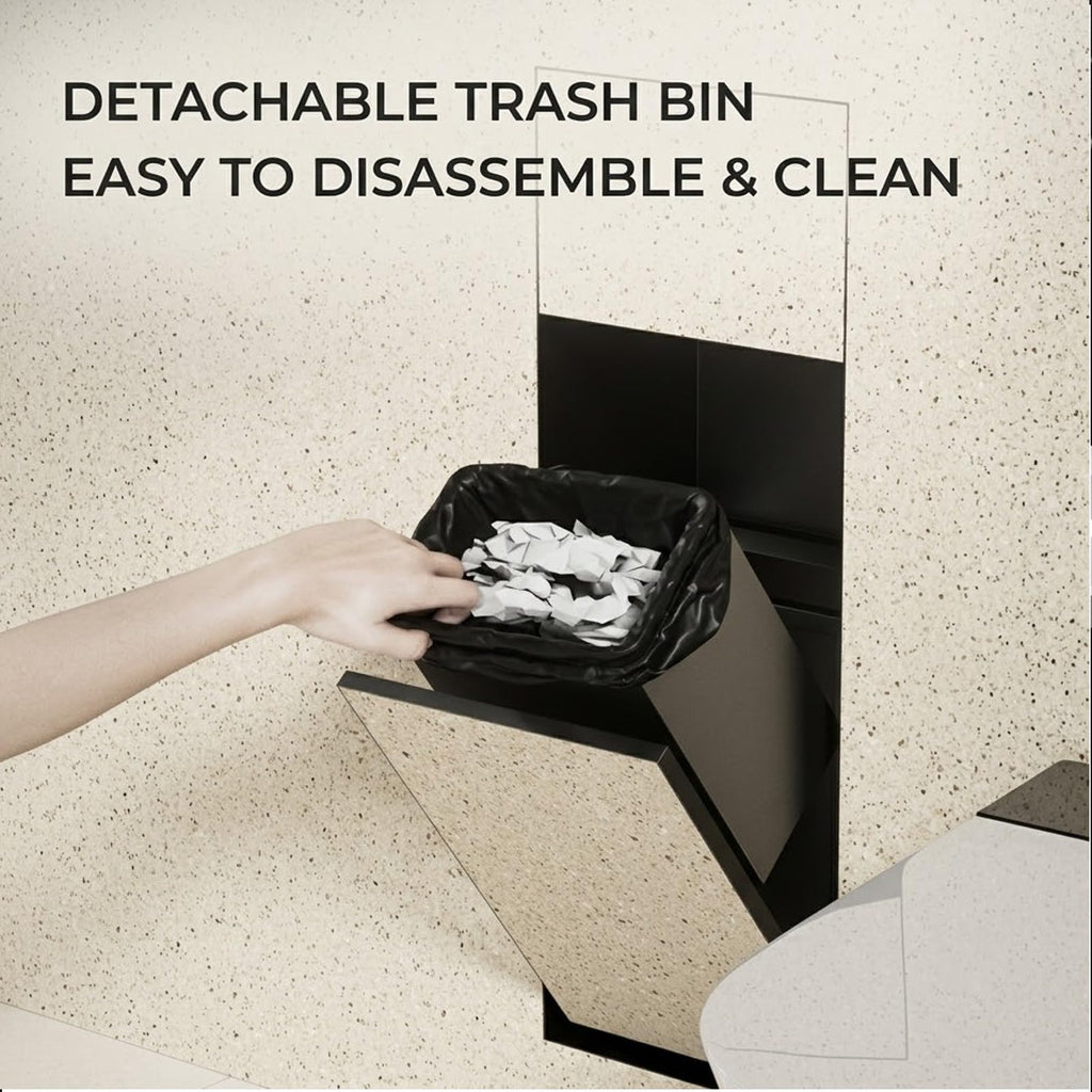 Wall-Mounted Bathroom Cabinet with Trash Can & Paper Holder