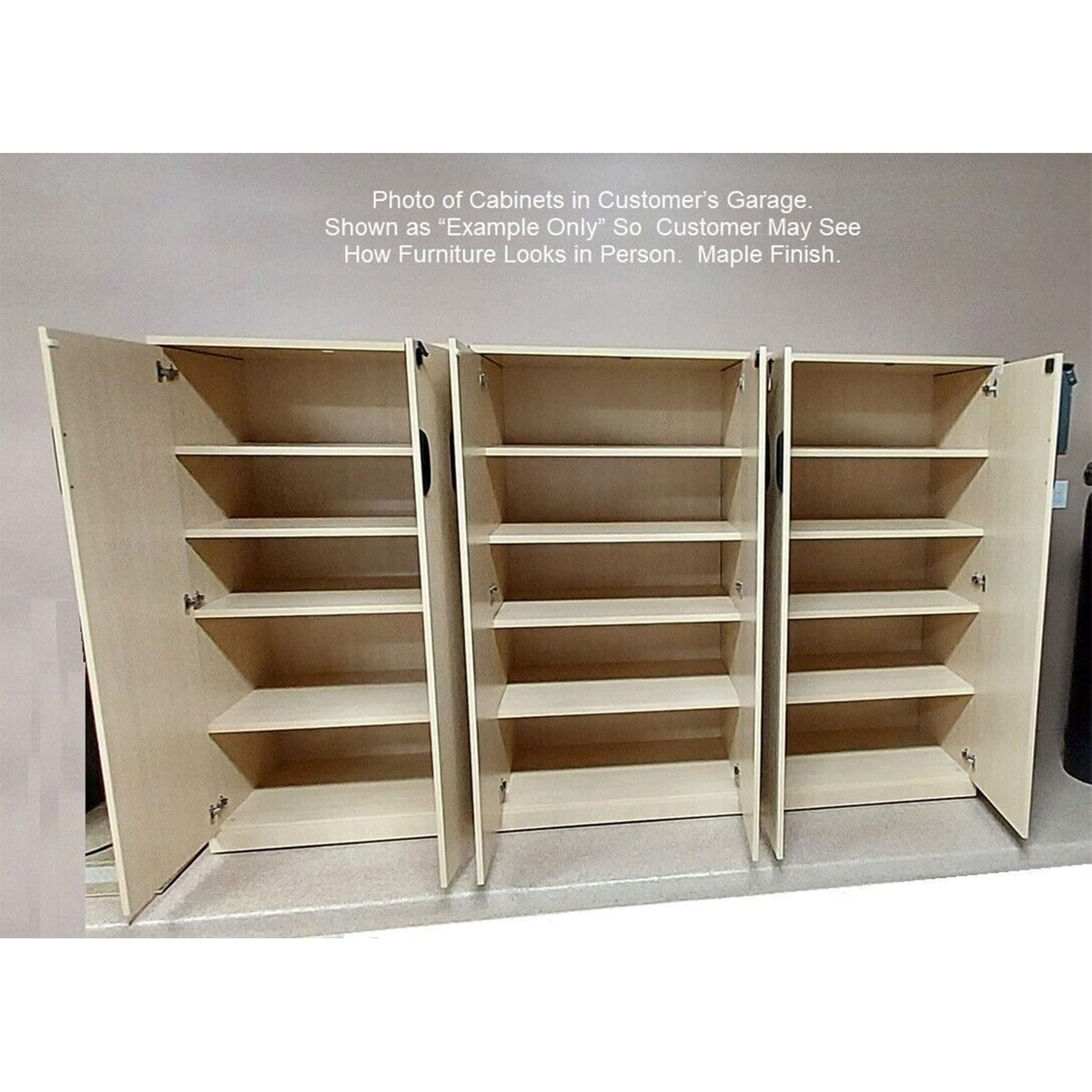 Mahogany Locking Storage Cabinets with Shelves, Set of 3