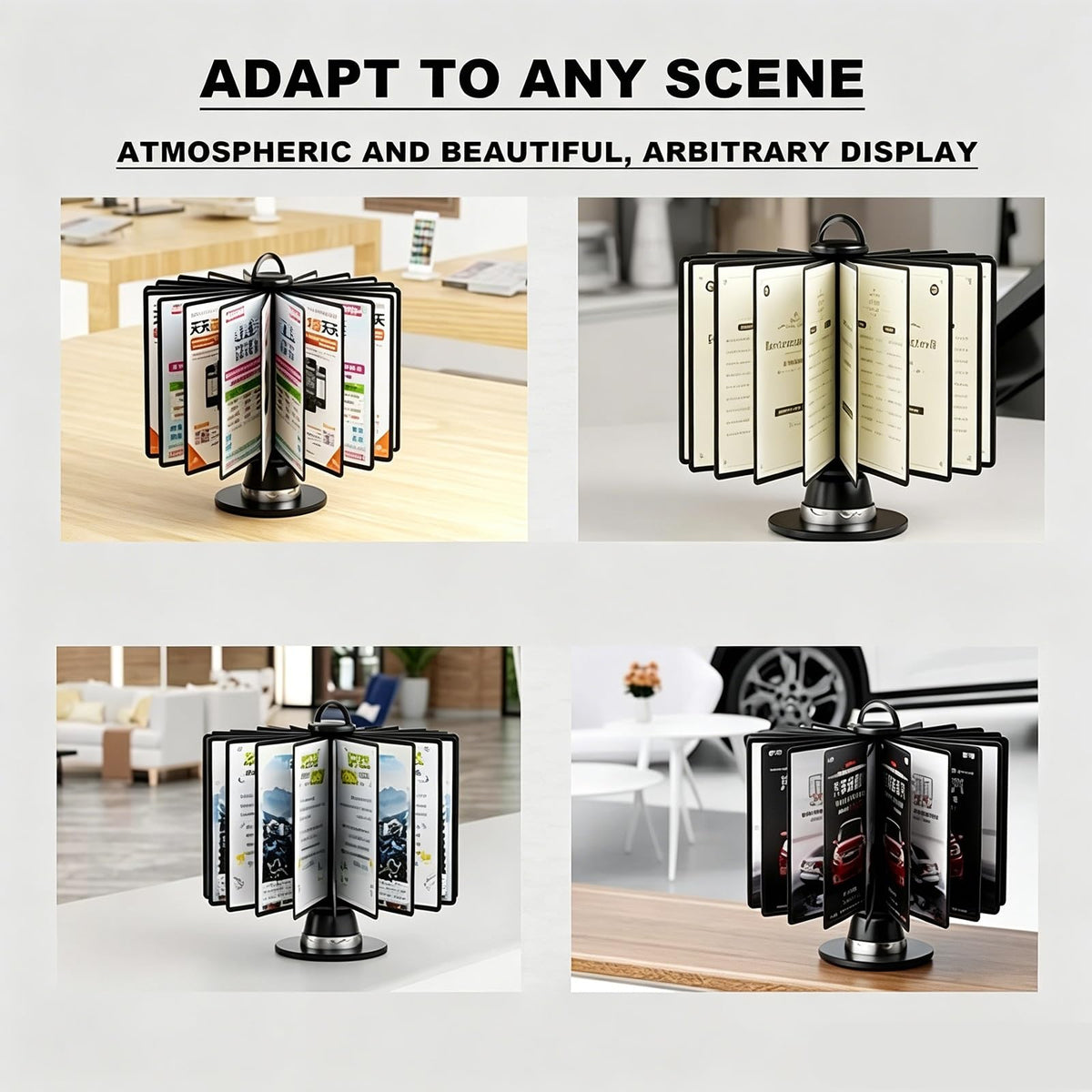 360° Rotating A4 Desktop Document Holder with 20 Panels