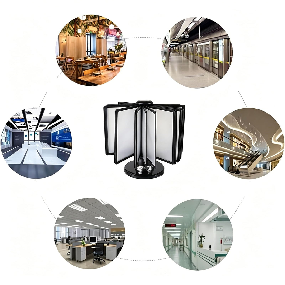 360° Rotating A4 Desktop Document Holder with 20 Panels