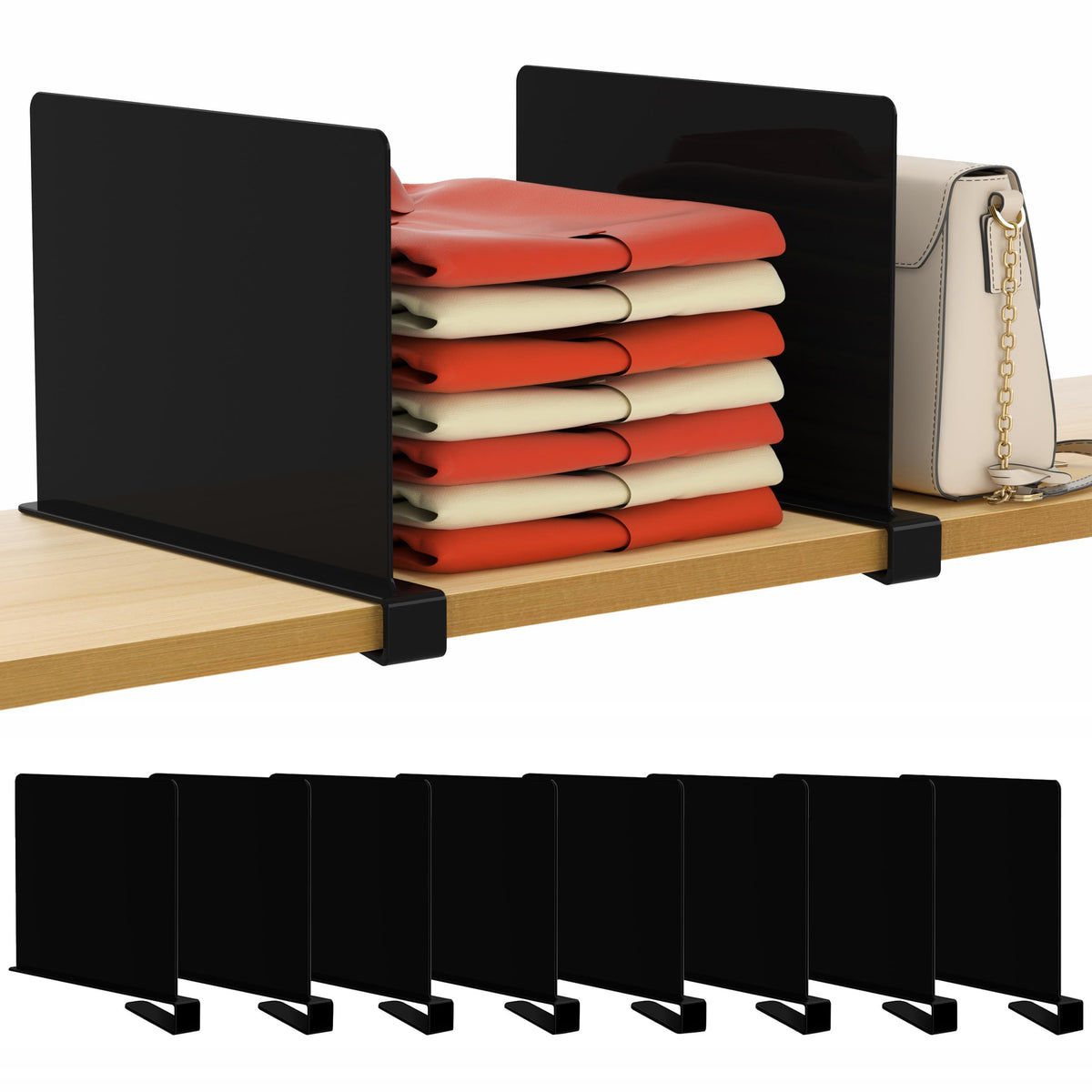 HBlife Shelf Dividers (2/4/6/8/10/12PCS), Style 1