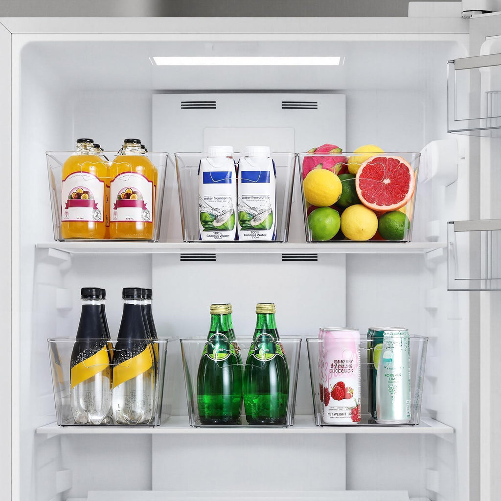 12-Pack Large Clear Pantry & Kitchen Storage Organizer Bins