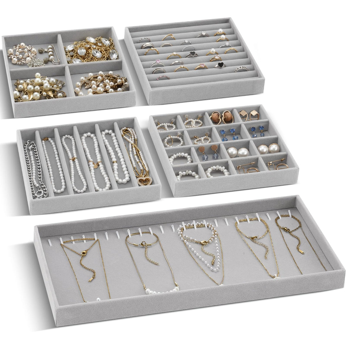Cinnvoice Stackable Jewelry Organizer Tray for Drawer