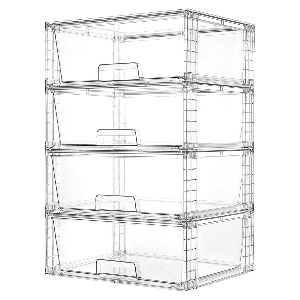 Vtopmart Large Clear Stackable Storage Drawers