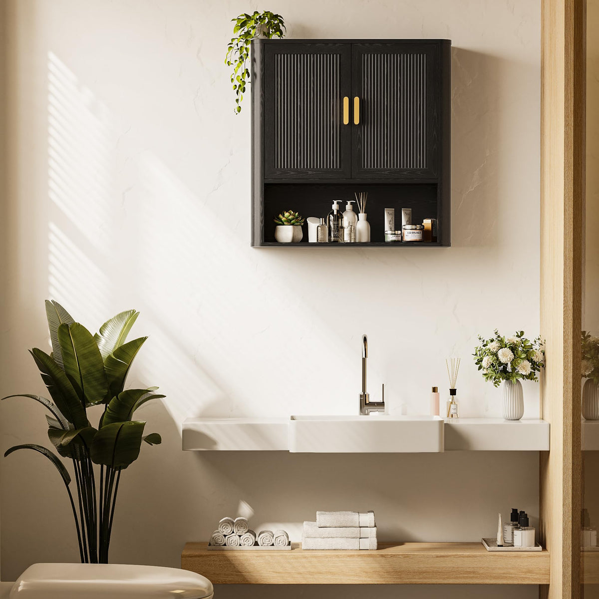 INNOD Wall-Mounted Bathroom Storage Cabinet with Shelf