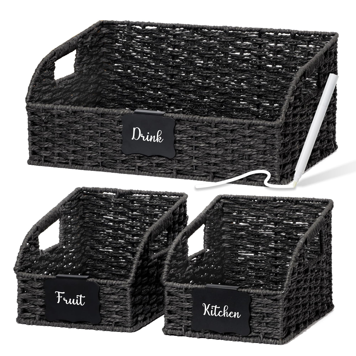 Stylave Wicker Storage Baskets for Organizing, 3-Pack
