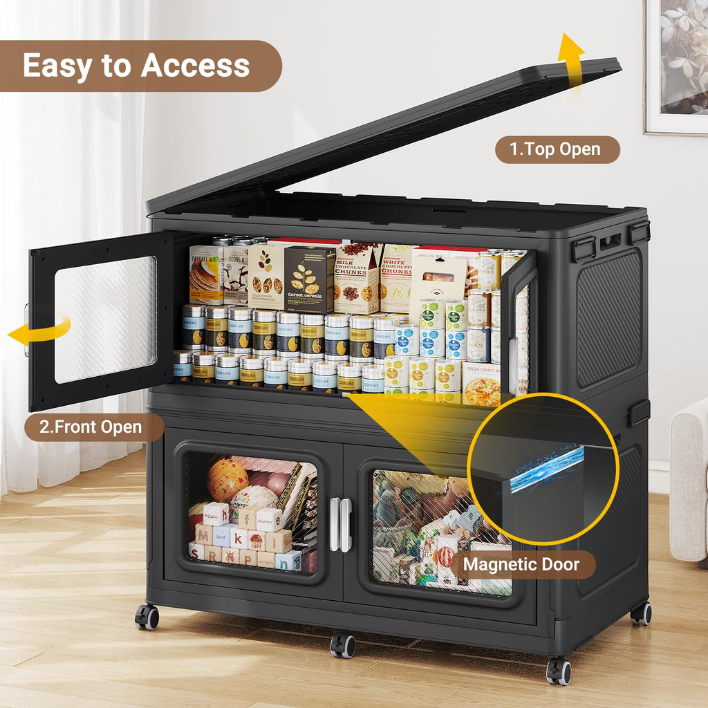 BROVIEW Extra Large Stackable Storage Bins with Lids
