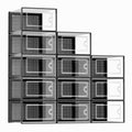 Kuject X-Large Clear Stackable Shoe Storage Boxes, 12-Pack