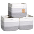 NaturalCozy 9-Inch Cube Storage Baskets, 3-Pack