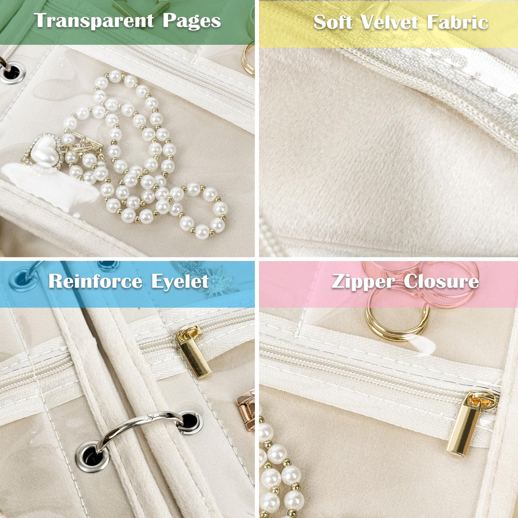 LingLingo Travel Jewelry Organizer Case with Zipper Pouches