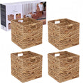 Water Hyacinth Foldable Storage Baskets, 4-Pack