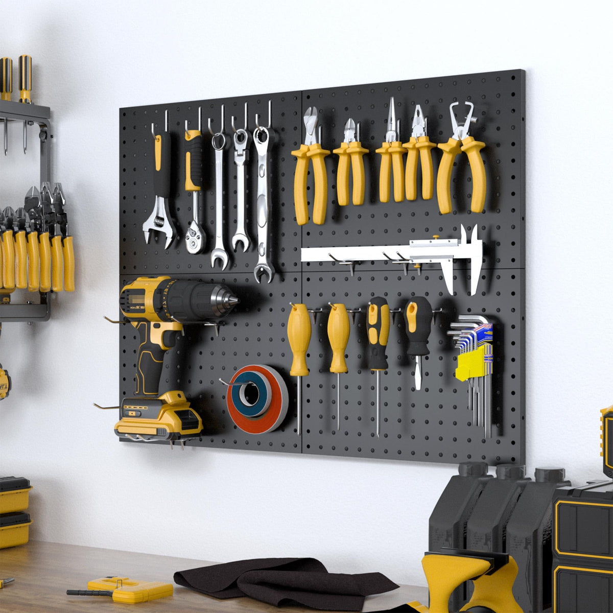 Spampur Metal Pegboard Wall Organizer with 50 Hooks