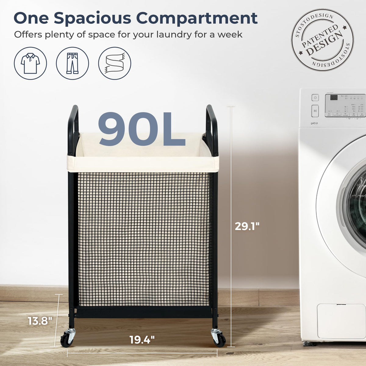 STO STO Laundry Hamper with Removable Storage Bag
