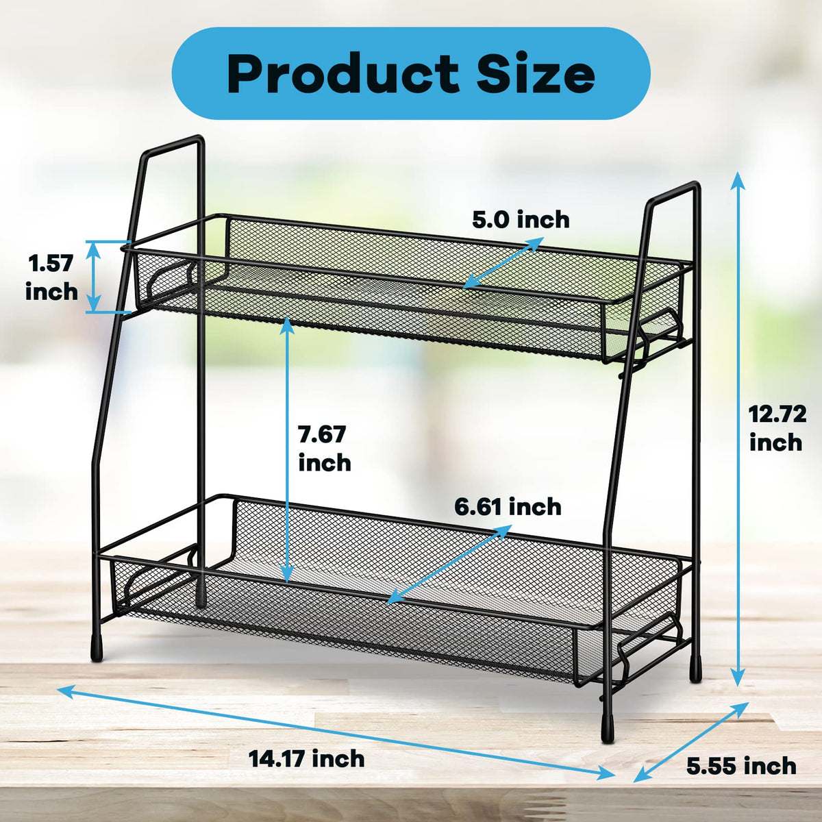 SPISPI Bathroom Organizer Countertop, Spice Rack Organizers for Cabinet