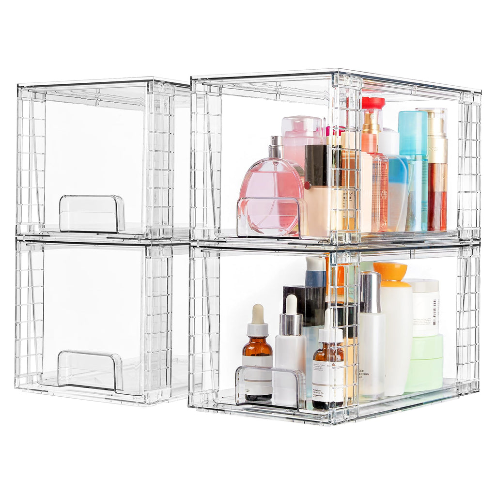 Vtopmart Large Clear Stackable Storage Drawers