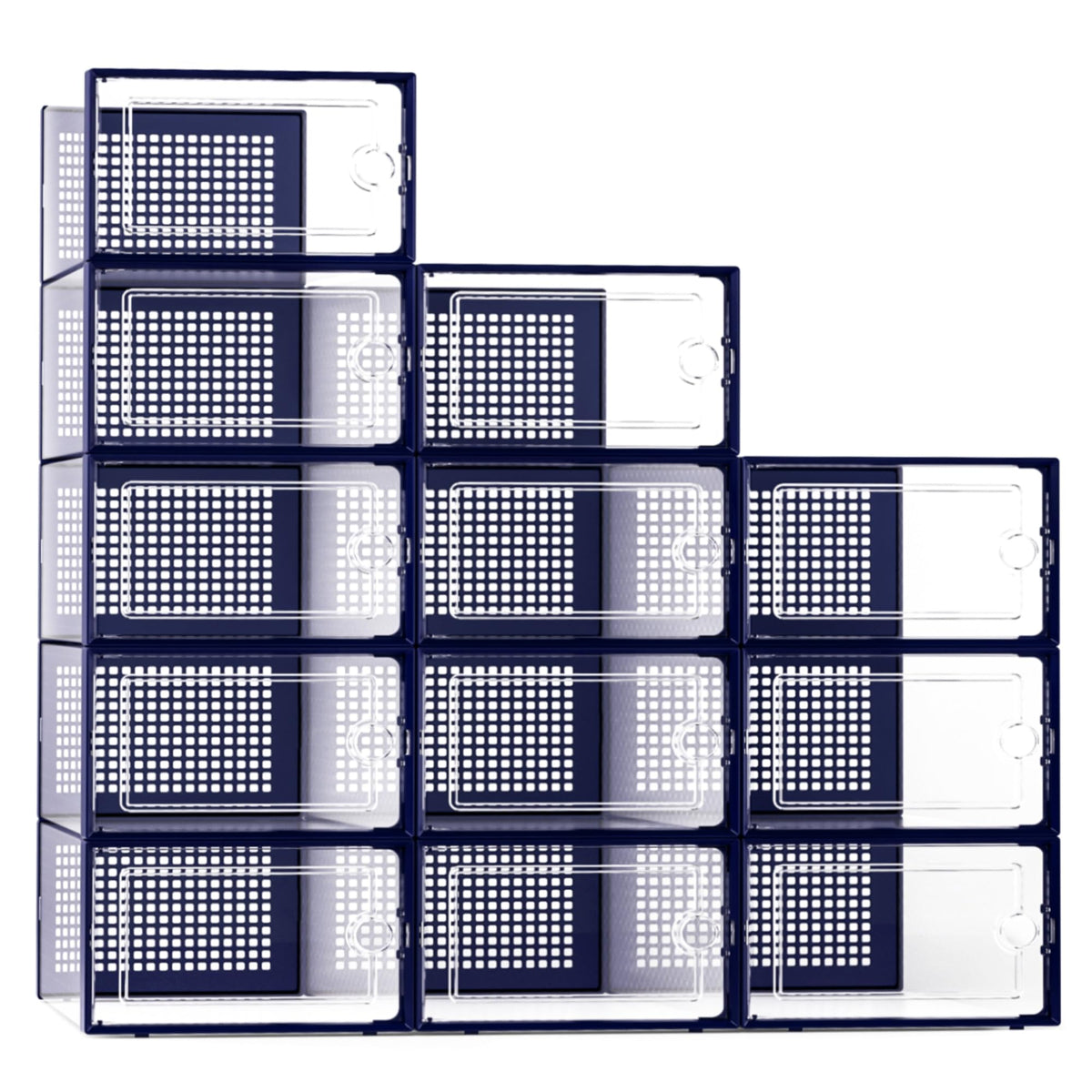 Kuject X-Large Shoe Storage Boxes, Clear Stackable Shoe Organizer,12 Pack