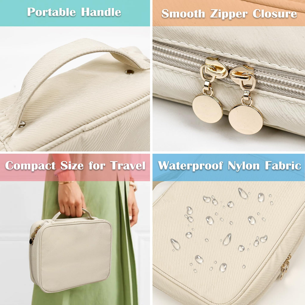 LingLingo Travel Jewelry Organizer Case with Zipper Pouches