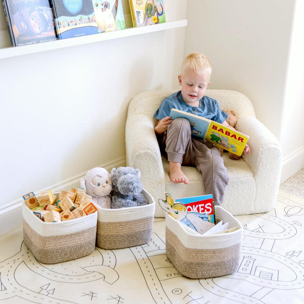 NaturalCozy 9-Inch Cube Storage Baskets, 3-Pack