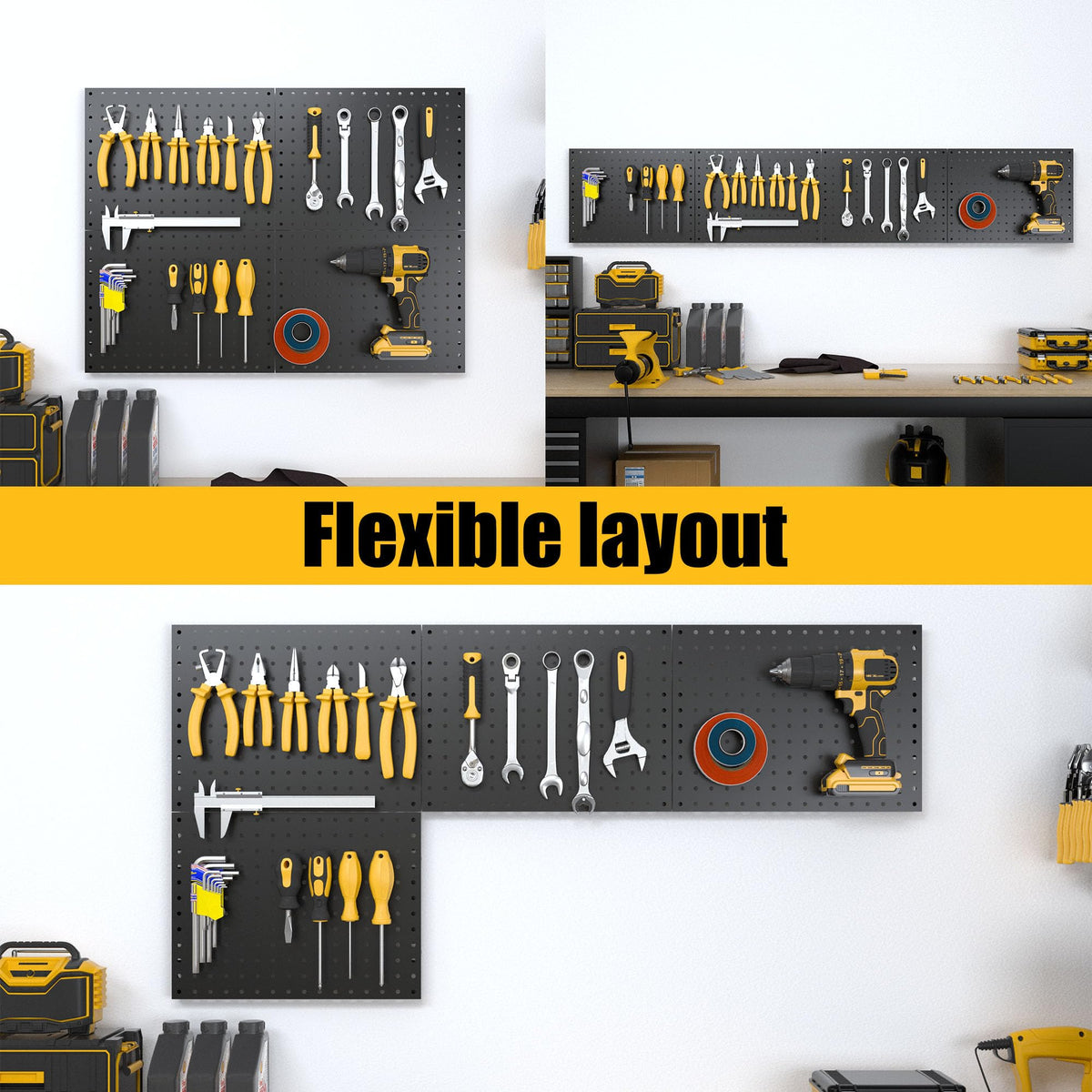Spampur Metal Pegboard Wall Organizer with 50 Hooks