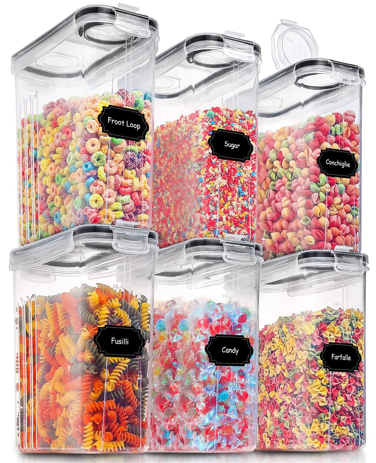 PRAKI Cereal Containers Storage Set (4L,135.2 Oz)