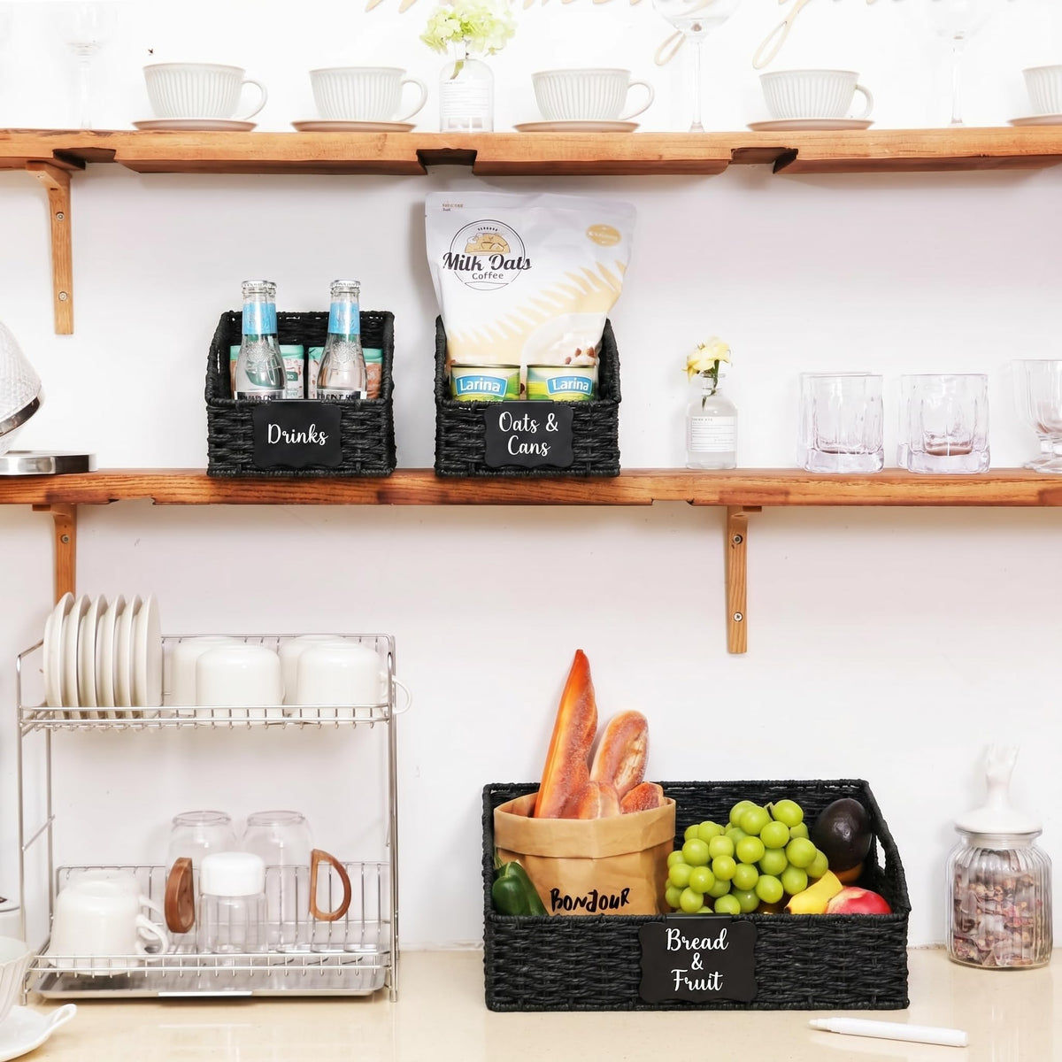 Stylave Wicker Storage Baskets for Organizing, 3-Pack