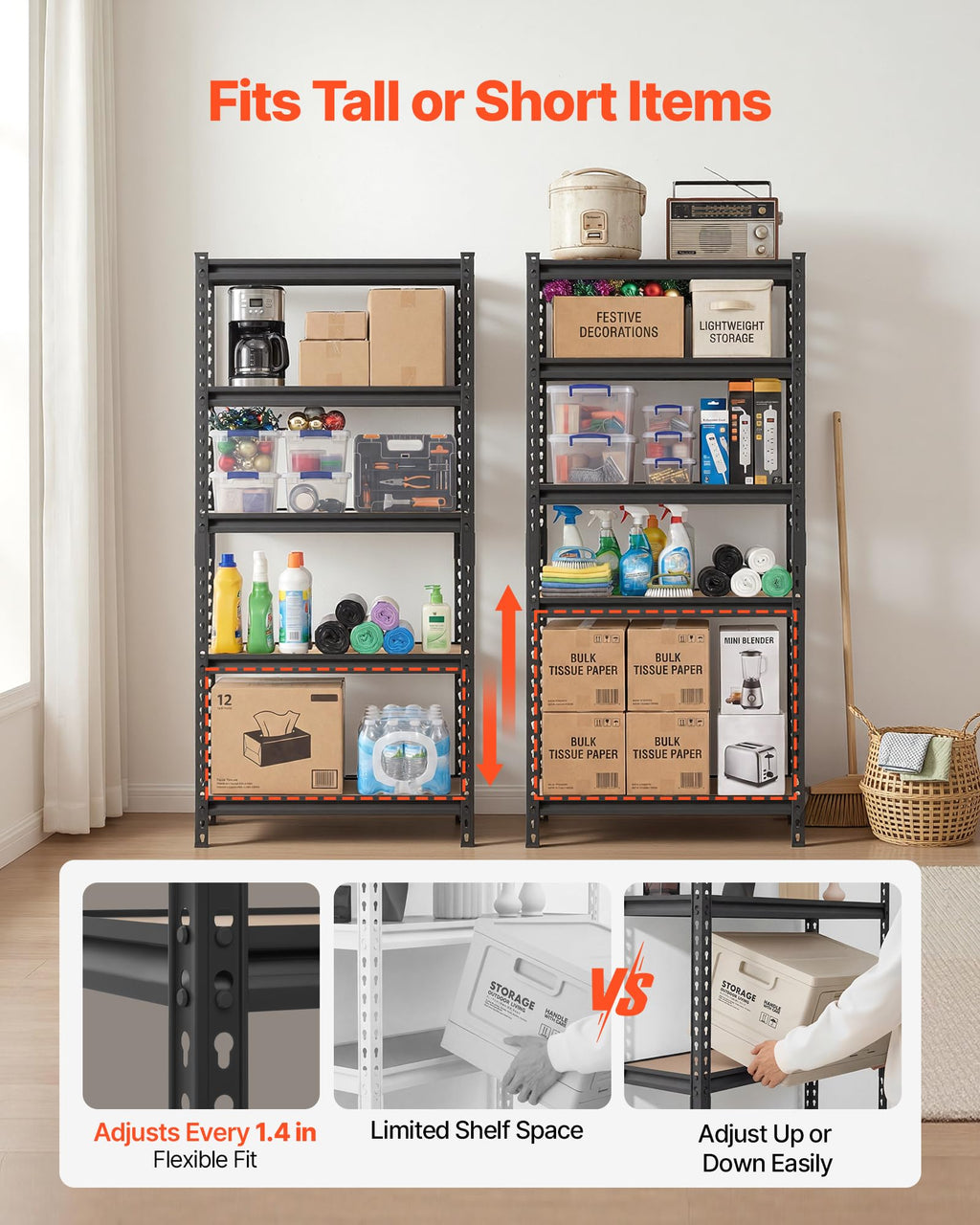 VEVOR Heavy-Duty Storage Shelves for Garage & Utility